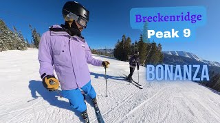 BRECKENRIDGE's PEAK 9 Blue Groomers: Bonanza // BLUEBIRD Day! [ Insta360 ]