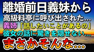 【感動する話】離婚前日 義姉から高級料亭に呼び出された。「まさか…」義姉の話に驚愕した…