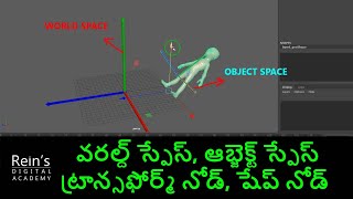 World space, object space, Transform Node, Shape Node. Maya Rigging Tutorial for beginners in Telugu