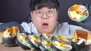 30 dollars Giant Kimbap Mukbang!