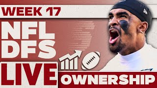 NFL DFS Ownership Report Week 17 Picks Saturday & Sunday DraftKings & FanDuel Strategy