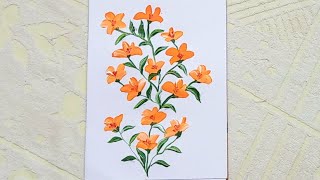 One Stroke Acrylic Flower Painting - Easiest Way to Paint Flowers #acrylicpainting #satisfying
