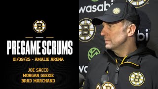 Sacco, Geekie, and Marchand talk before BOS @ TBL