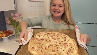 Flammkuchen Elsässer Art, einfach, schnell und superlecker! Flammkuchen Rezept