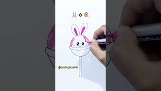 🍭+🐰=? Emoji drawing #satisfying #art #cute #emoji #drawing #rabbit #painting #draw #shorts #ytshorts
