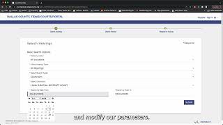 Dallas County Portal Demonstration with captions