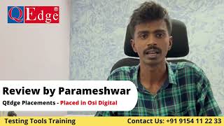 #Testing #Tools Training & #Placement  Institute Review by Parameshwar |  @QEdgeTech  Hyderabad