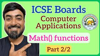 ICSE Class 10 Computer Applications | Important Math Functions in Java | min, max, cbrt,, random