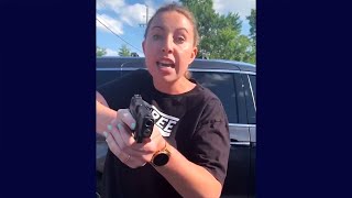 White woman pulls gun on black woman during an argument in restaurant car park in Michigan