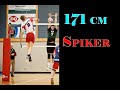 volleyball spike in 2 meters during warm up - 5'7(170 cm) spiker