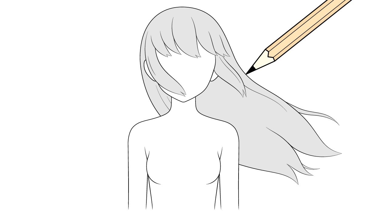 How To Draw Anime Hair In Wind Step By Step - YouTube