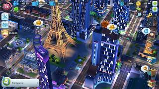 SimCity BuildIt building Eiffel Tower, City Center upgrade, smart reconstructions #simcitybuildit