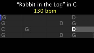 Rabbit in the Log bluegrass classic backing track in G 130