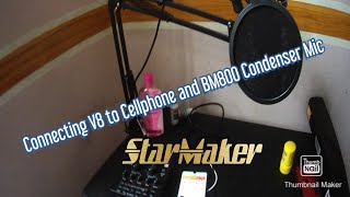 Connecting V8 to Cellphone and Condenser Mic for Live singing on StarMaker and othe App