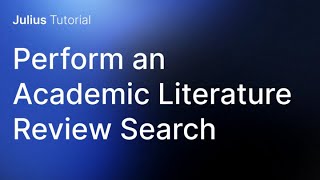 Academic Literature Review Search