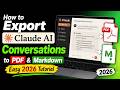 how to Export Claude AI Conversations to PDF & Markdown – Easy 2026 Tutorial