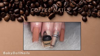 COFFEE NAILS using BUILDER GEL!!