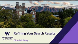 Refining Your Search Results