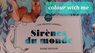 Colour with me in Diane Dufour's 'Sirenes du monde' (Mermaids of the World). Conch shell mermaid