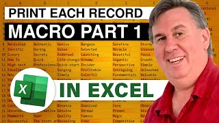 Excel - Print Form from Database - Part I of IV: Episode 1546