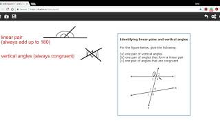 Identifying linear pairs and vertical angles