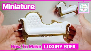 How to make Miniature luxury Sofa Tutorial for doll house furniture 미니어쳐 소파 가구 (Sub) - Airclay