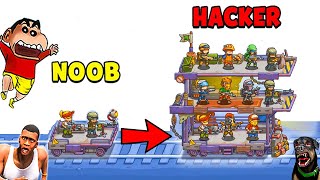 SHINCHAN UPGRADE NOOB ZOMBIE TRAIN TOWER TO GOD LEVEL with FRANKLIN \u0026 CHOP | DREAM SQUAD