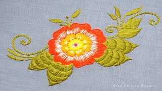 Hand Embroidery Creation by Miss Anjiara Begum,Sparkling Embroidery,Glossy Embroidery Practice-165