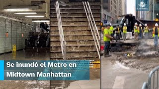 Fuga de agua en Nueva York inunda las calles y metro de Times Square