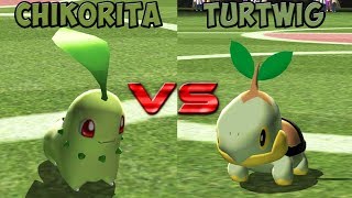 Pokemon battle revolution - Chikorita vs Turtwig