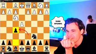 Can Magnus Carlsen defeat a 3000-rated GM with this rare opening?