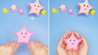 Origami Lucky Star ⭐️⭐️ How to make a 3D paper star | DIY Paper Craft Ideas