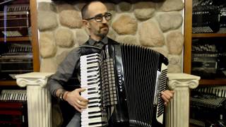 3523 - Black Excelsior 914 Piano Accordion LMMH 41 120 $1999