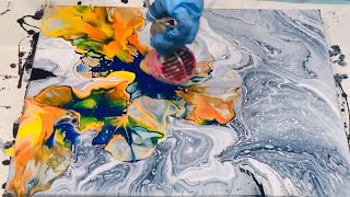 Cup pour MONOCHROMATIC BACKGROUND ~ BEST COLOUR COMBO ~🤩 3D effects~ Acrylic pouring fluid art