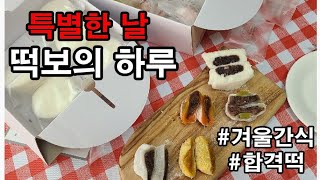 떡보의하루 찹쌀떡 + 통팥우유설기 겨울간식으로 취향저격 | 합격떡| 떡추천| 맛있는 떡먹방 |답례떡으로도 최고