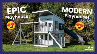The Most EPIC and MODERN Playhouse!!! | The Homestead | Swing Set Review