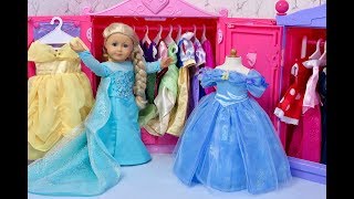 American Girl Doll Disney Princess Closet Tour!