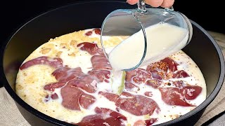 鶏の肝臓を沸騰牛乳に入れてください！このレシピは本当の宝物です！