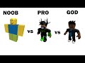 Noob Vs Pro Vs GOD(ROBLOX SKYWARS)