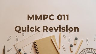 MMPC 011 Quick Revision