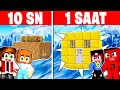 10 SANİYE VS 1 SAAT TSUNAMİ SIĞINAĞI YAPI KAPIŞMASI !! @minegreen