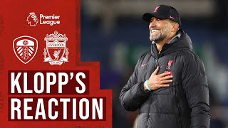 Klopp's Reaction: Jota, Luis Diaz and 92nd minute press! | Leeds Utd vs Liverpool