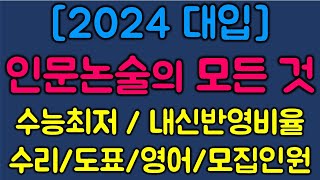 [모든 것 Series] 2024 인문논술의 모든 것 - 수능최저,내신반영비율,수리,도표,영어,모집인원