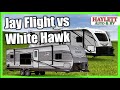 RV COMPARISON! Jay Flight vs White Hawk Jayco Travel Trailers