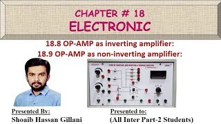 Chapter 18 Topic 18.8 + 18.9  by Shoaib Hassan Gillani