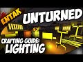 Unturned Crafting Guide ➤ How To Make A Campfire - Tactical Light - Miners Helmet - Brazier & More!