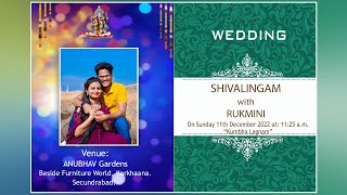 SHIVALINGAM WEDS RUKMINI