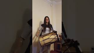 Beautiful girl perform dhol Beautiful girl perform dhol