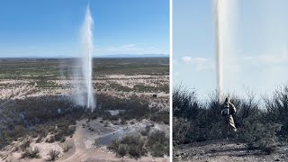 Abandoned well in Texas spews smelly water into the air after explosion