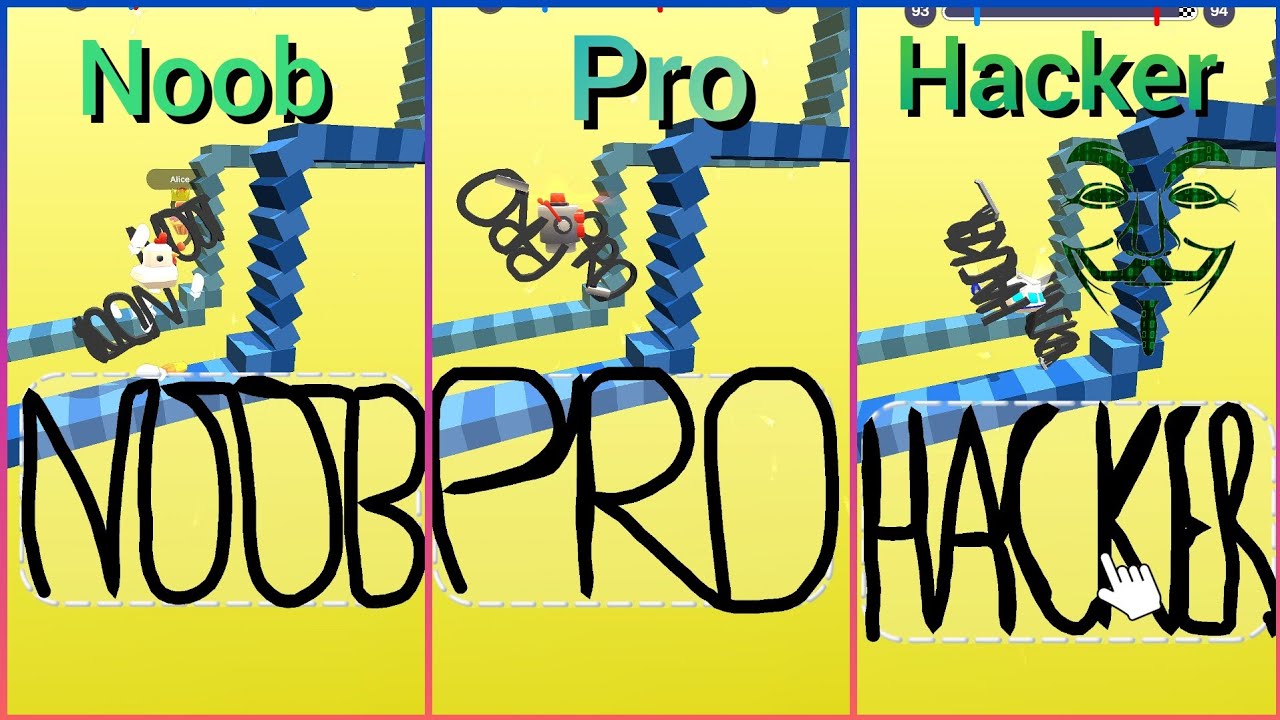 Noob Vs Pro Vs Hacker Draw Climber Youtube
